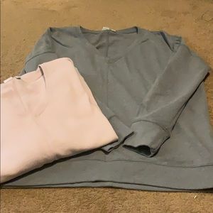 GAP Oversized V Neck Sweatshirts Medium Grey Pink